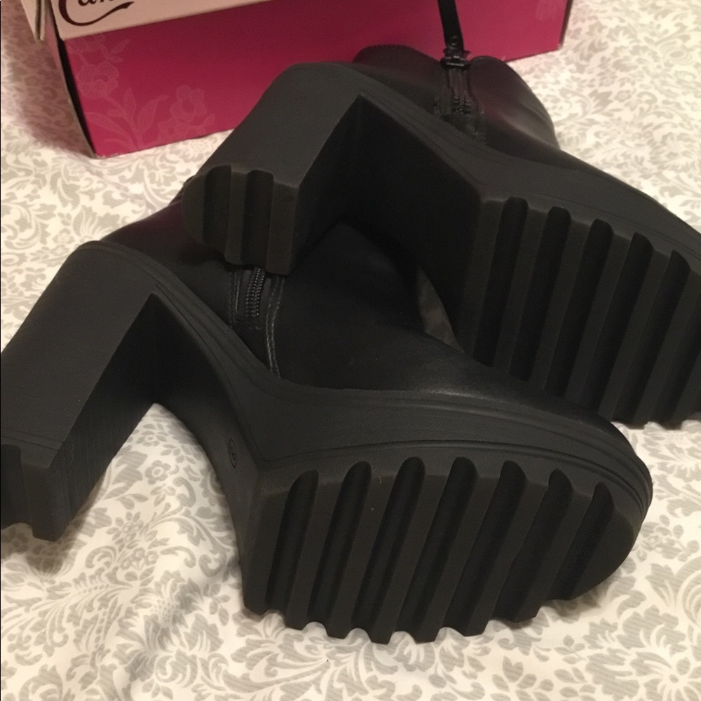 Candies Casizzler black platform booties